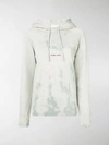 Saint Laurent Blue Women's Subtle Tie-dye Logo Print Hoodie In Blue