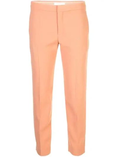 Chloé Orange Women's Cropped Slim-fit Trousers In Brown