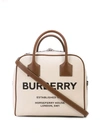 BURBERRY MEDIUM HORSEFERRY PRINT CANVAS CUBE BAG