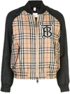 Burberry Monogram Motif Vintage Check Bomber Jacket In Brown