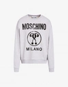 MOSCHINO COTTON SWEATSHIRT WITH DOUBLE QUESTION MARK PRINT