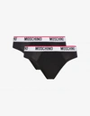 MOSCHINO SET OF 2 COTTON JERSEY SLIPS WITH LOGO 