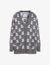 Moschino Teddy Bear Pattern Cardigan In Grey