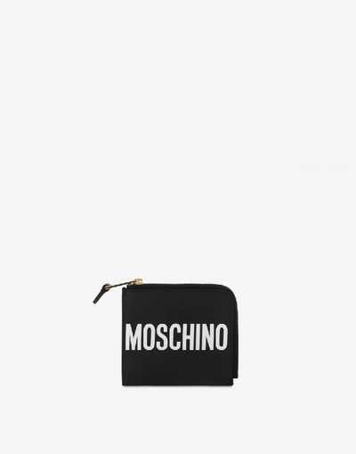 Moschino Leather Wallet With Logo In White