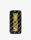Moschino Logo Print Quilted Iphone Xs Max Cover In Black