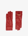 MOSCHINO LEATHER GLOVES WITH MINI LETTERING LOGO