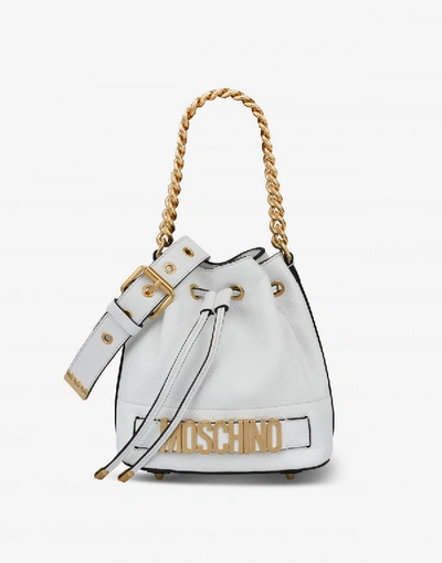 Moschino Bucket Bag With Logo In White