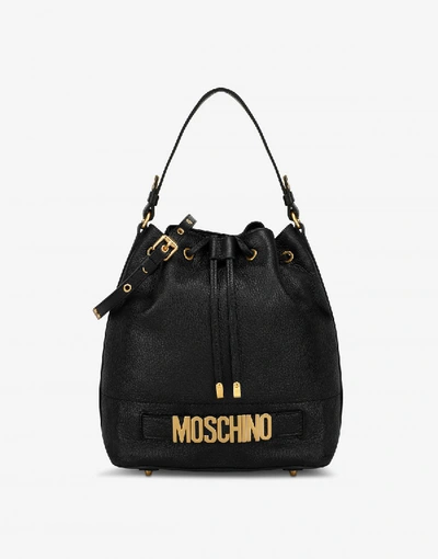 Moschino Bucket Bag With Lettering Logo In Black