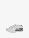 MOSCHINO LEATHER SNEAKERS WITH MAXI LOGO