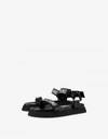 MOSCHINO Leather sandals with strap and logo