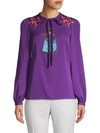 DOLCE & GABBANA Graphic Patch Silk Blouse