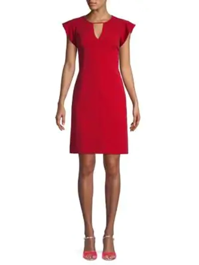 Vince Camuto Flutter-sleeve Mini Dress In Coral Sunset