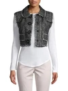 DOLCE & GABBANA Textured Cropped Wool Blend Vest