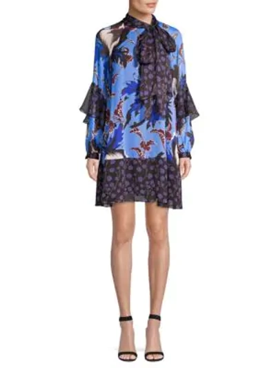 Diane Von Furstenberg Effie Floral Silk Shift Dress In Phoenix Floral