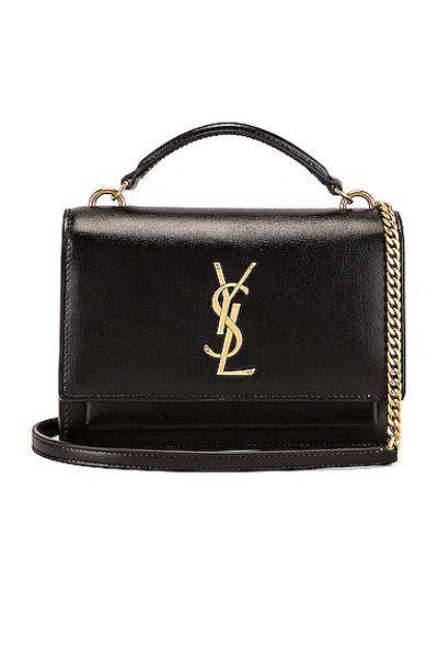 Saint Laurent Sunset Top Handle Chain Wallet Bag In Black