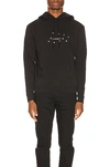 Saint Laurent Logo-print Cotton Hooded Sweatshirt In Black & Silver