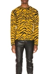 Saint Laurent Zebra Intarsia Jumper In Yellow