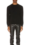Saint Laurent Logo Patch Cashmere Jumper In Black