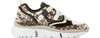 Chloé Sonnie Embossed Leather Buckle Sneakers In Eternal Grey