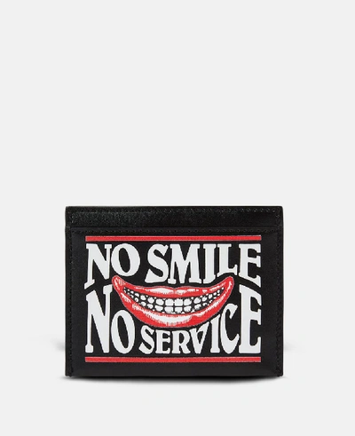 Stella Mccartney Black No Smile No Service Card Case