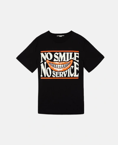 Stella Mccartney No Smile No Service T-shirt In Black | ModeSens