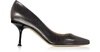 SERGIO ROSSI SHOES GLACEE ANTHRACITE METALLIC LEATHER PUMPS