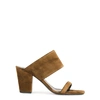 SAINT LAURENT Oak 75 caramel suede sandals