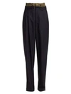 MONSE WOMEN'S PINSTRIPE DRAWSTRING STRETCH WOOL TROUSERS,0400011032517