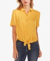 VINCE CAMUTO TIE-FRONT BUTTON-UP BLOUSE