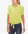 VINCE CAMUTO TIE-FRONT BUTTON-UP BLOUSE