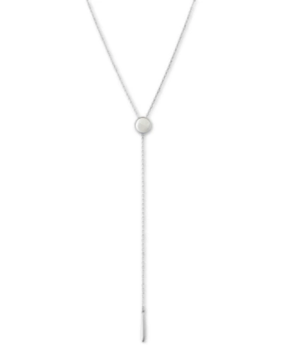 Lucky Brand Silver-tone Imitation Mother-of-pearl Lariat Necklace, 18" + 2" Extender, Created For Macy's