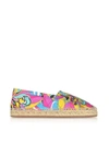 EMILIO PUCCI MULTICOLOR PRINTED CANVAS ESPADRILLES,10977267