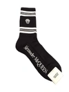 Alexander Mcqueen Skull Knitted Socks In Black/ivory