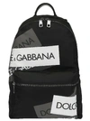 DOLCE & GABBANA LOGO TAPE BACKPACK,10977026