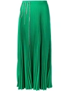 Christopher Kane Squiggle Crystal-embellished Pleated Crepe De Chine Midi Skirt In Green