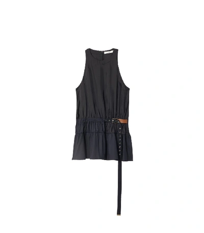 Tibi Mendini Twill Sleeveless Top In Black Multi