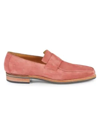 Corthay Bel Air Suede Penny Loafers In Pink
