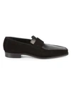 CORTHAY Bel Air Leather & Suede Penny Loafers