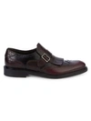 FERRAGAMO GENESIS KILTED MONK STRAP BROGUES,0400011010730