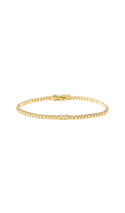 The M Jewelers Ny The Coloured Stone Tennis Bracelet In Metallic Gold. In White