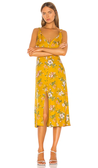 Rebecca Taylor Lita Floral-print Silk-blend Dress In Marigold