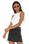 Agolde White Rib High Neck Tank Top In White