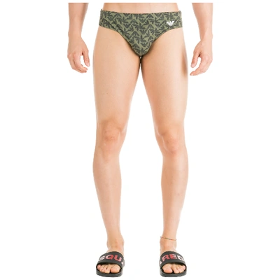 Emporio Armani Men's Brief Swimsuit Bathing Trunks Swimming Suit In Green