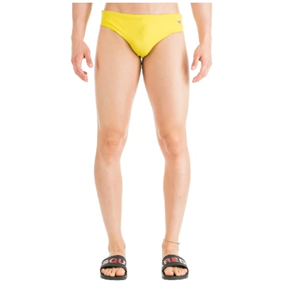Emporio Armani Men's Brief Swimsuit Bathing Trunks Swimming Suit In Yellow