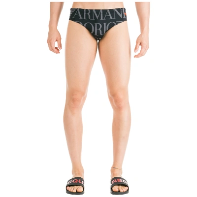 Emporio Armani Men's Brief Swimsuit Bathing Trunks Swimming Suit In Black