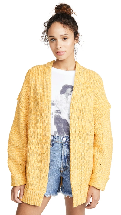 Free People High Hopes Open-front Cardigan In Marmalade Combo