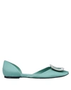 Roger Vivier Ballet Flats In Light Green