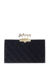 ALEXANDER MCQUEEN JEWELED FOUR-RING POUCH,10977858