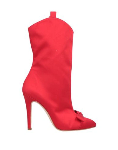 Alessandra Rich Ankle Boots In Red