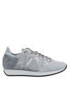 PHILIPPE MODEL PHILIPPE MODEL WOMAN SNEAKERS LIGHT GREY SIZE 7 SOFT LEATHER, TEXTILE FIBERS,11704896XC 11